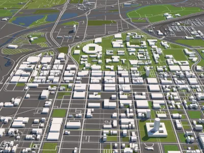 Lincoln Nebraska USA 50x50km 3D model
