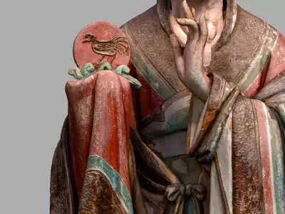 Deity Statue Sculpture13 3D model