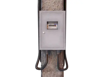 Concrete Power Line Pole 3D model