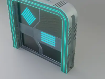 FUTURISTIC SCI-FI LOW GATE FULLY RIGGED AND ANIMATED Game Ready Low-poly 3D model