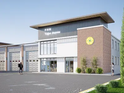 fire station Low-poly 3D model