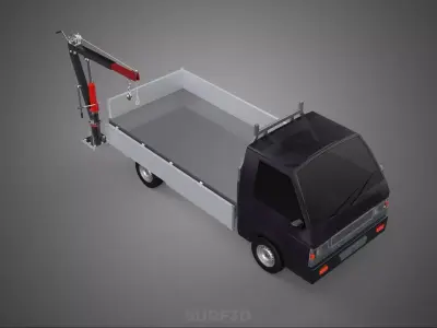 BED DROP SIDE GATE DOOR JIB CRANE LIFT HOIST WINCH PICKUP TRUCK 3D model