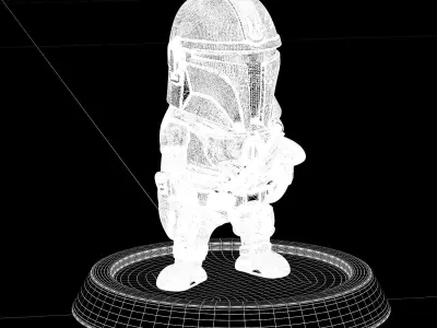 Mandalorian Chibi with base 3d print ready  3D print model