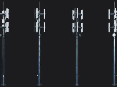 Cell Site Tower Low-poly 3D model