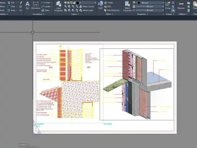 WALL DETAIL gypsum insulation 3D model