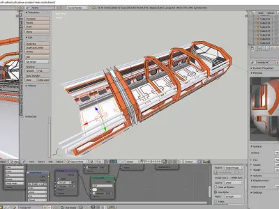 Modern Scifi Corridor 3d Modules with doors Low-poly 3D model