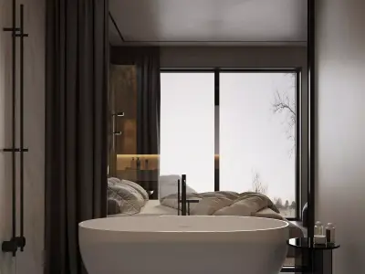 bedroom and bathroom 3D model buy