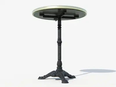 Paris cafe table Low-poly 3D model