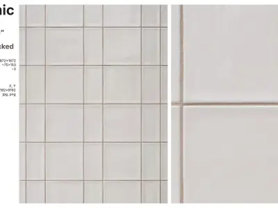 Subway and Square Tiles in Alternate Vertical Stacked Layout Texture