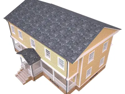 House 5 two story Low-poly 3D model