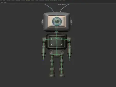 OLD SECURITY Retro Robot  Low-poly 3D model