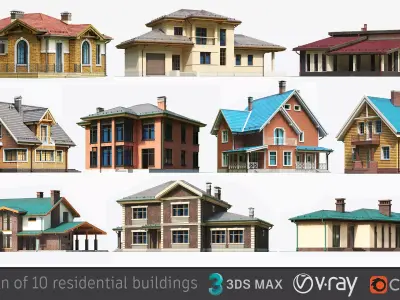 Residential houses  3D Model Pack