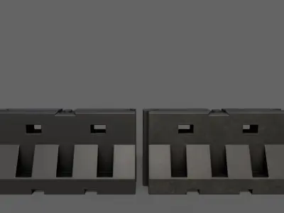 PBR Traffic Barrier Black Low-poly 3D model
