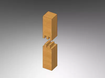 Kakushi Mechiire - Classical Japanese Wood Joint Free 3D model