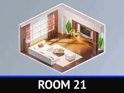 Room 21 Low-poly 3D model
