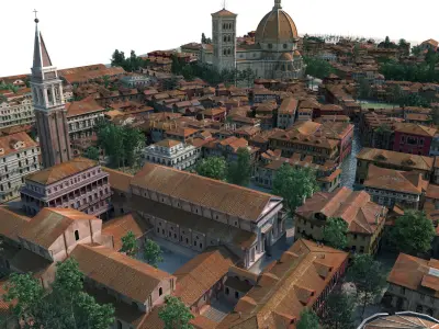 Brazil coast city buildings scene 3D model