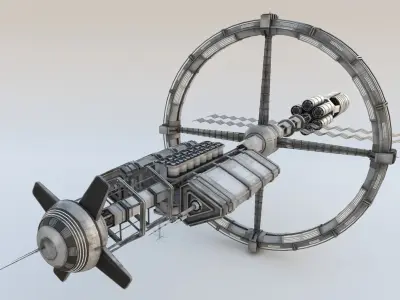  Sci-fi Space Station Habitat Carrier 