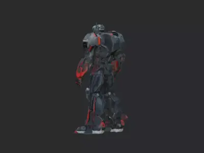 Futuristic Mech Warrior Robot 3D model