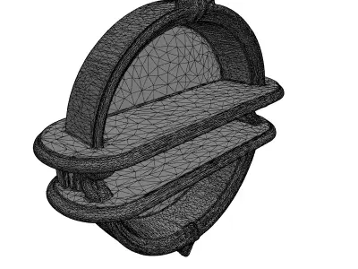 Ornate Circular Wall Shelf Decor Low-poly 3D model