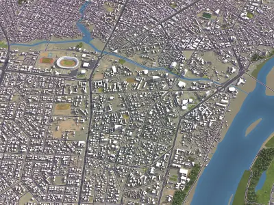 Niamey - 3D City Model Low-poly 3D model