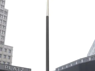 Street Light 10 Basic Low-Poly 535mm Low-poly 3D model
