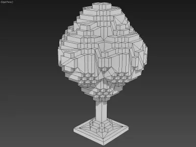 Tree Voxel - 4 Low-poly 3D model