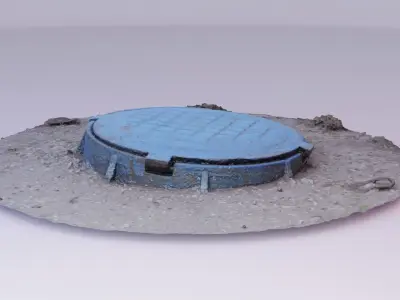 Cover manhole 02 high-poly  3D model