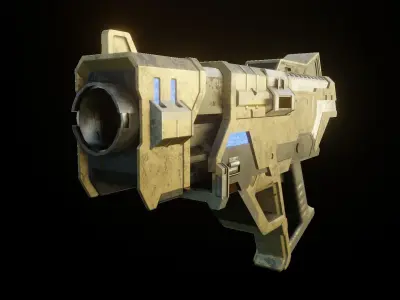 Cyber Gun - Low Poly - Game Ready Low-poly 3D model