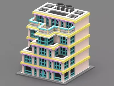 House Voxel - 8 Low-poly 3D model