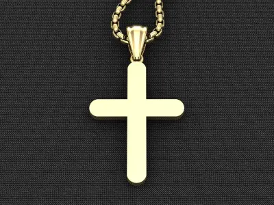 High Cross Pendant Light Gold 18K 3CP077 3D model