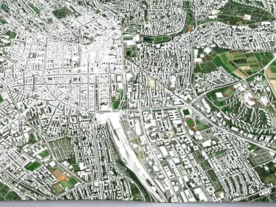 Cityscape Wiesbaden Germany 3D model