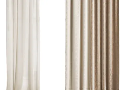 Silk and Cotton Curtain Low-poly 3D model