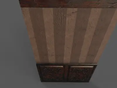 Old Wood Wall Low-poly 3D model