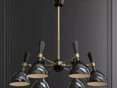 Duke Chandelier 6 black Version 3D model