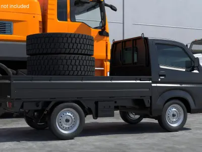  Black Suzuki Carry Truck Simplified 