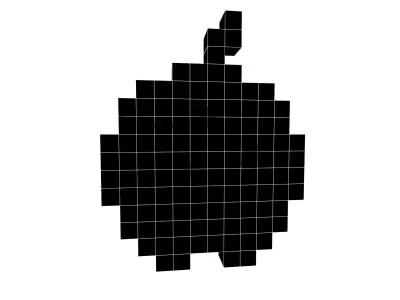Pixel Apple v1 008 Low-poly 3D model