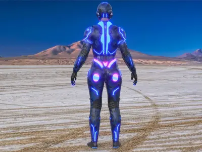 Cyborg Blu Camouflage Vray 3D model
