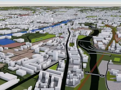 Glasgow City UK Low-poly 3D model