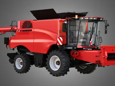 Axial-Flow 9240 Combine Harvester - with Wheels 3D model