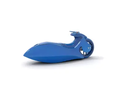 Futuristic Blue Speeder model pack Low-poly 3D model