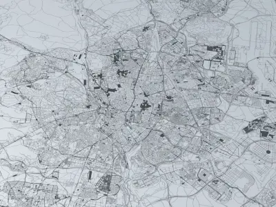 Madrid Road Network and Streets 3D model