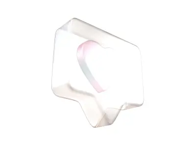 Socail Media Heart Bubble v1 012 Low-poly 3D model