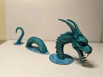 Water dragon Table miniature  3D print model