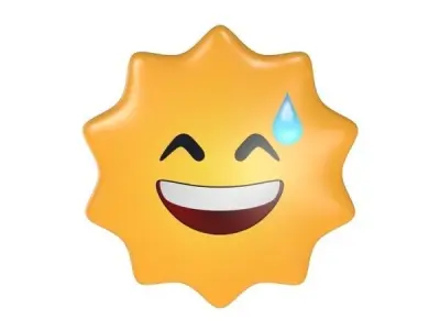 Sun Emoji V1 Low-poly 3D model