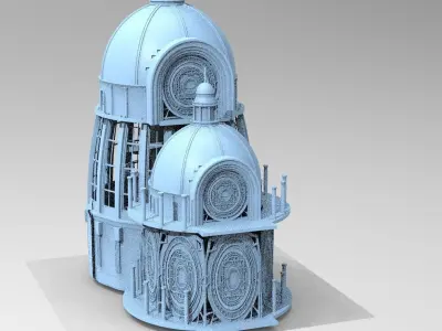Occult observatory Tower With interior 3D model