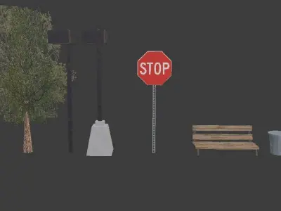 PSX Horror Models Park Low-poly 3D model