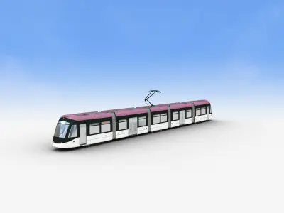 Low Poly Tram 15 Low-poly 3D model