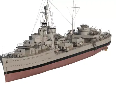 WW2 US NAVY DESTROYER BASED ON USS SMITH 3D model