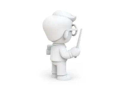 Teacher Cartoon Character 3D Model for Classroom Themes 3D print model