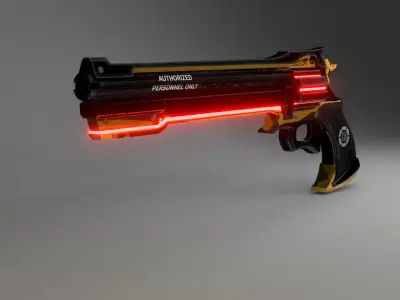 Sci-fi Pistol Magnum Weapon 3d Model Low-poly 3D model